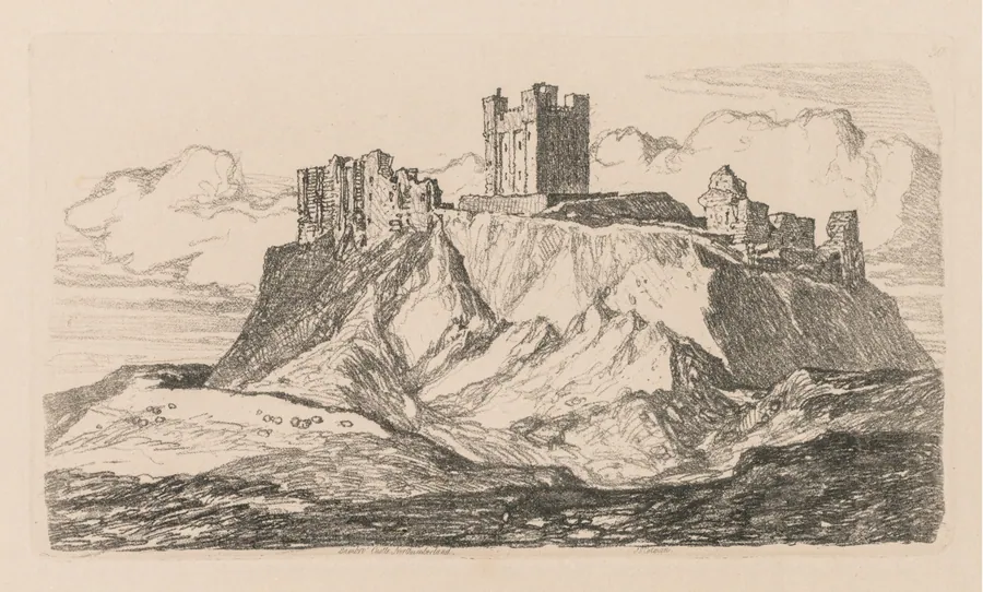 Liber Studiorum: Plate 30, Bambro' Castle, Northumberland by John Sell Cotman