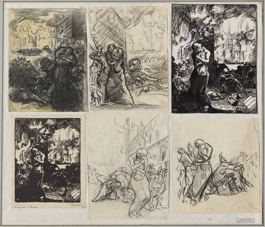 L'Incendie de Louvain by Auguste Louis Lepère