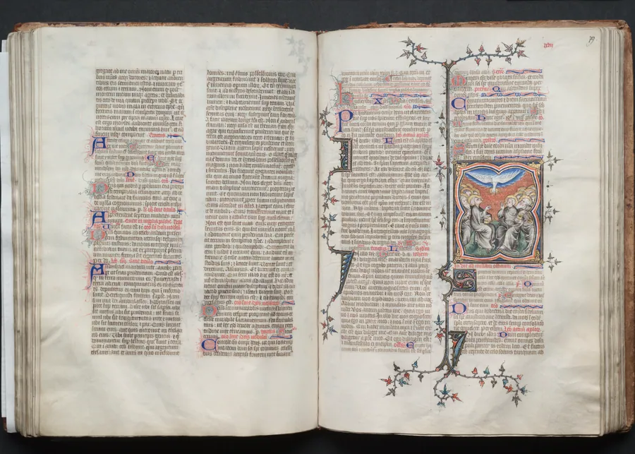 The Gotha Missal:  Fol 79r, The Pentecost by Master of the Boqueteaux