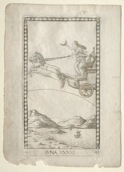 Luna (from the Tarocchi, series A:  Firmaments of the Universe, #41)