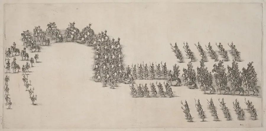 A Procession of Sixty Cavaliers and Torch Bearers by Stefano Della Bella