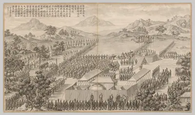 Rewards to Generals and Officers in Quelling the Uigurs: from Battle Scenes of the Quelling of Rebellions in the Western Regions, with Imperial Poems