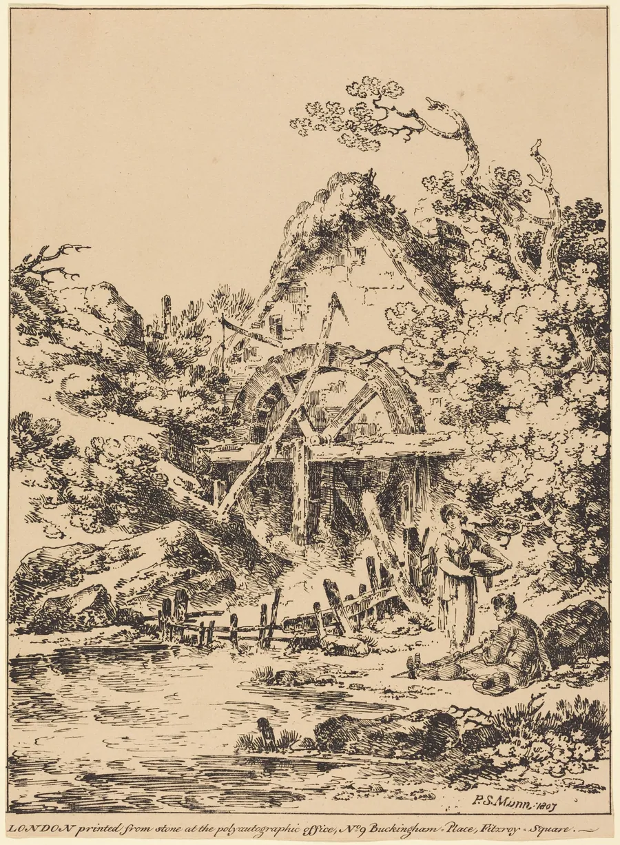 Old Water Mill by Paul Sandby Munn