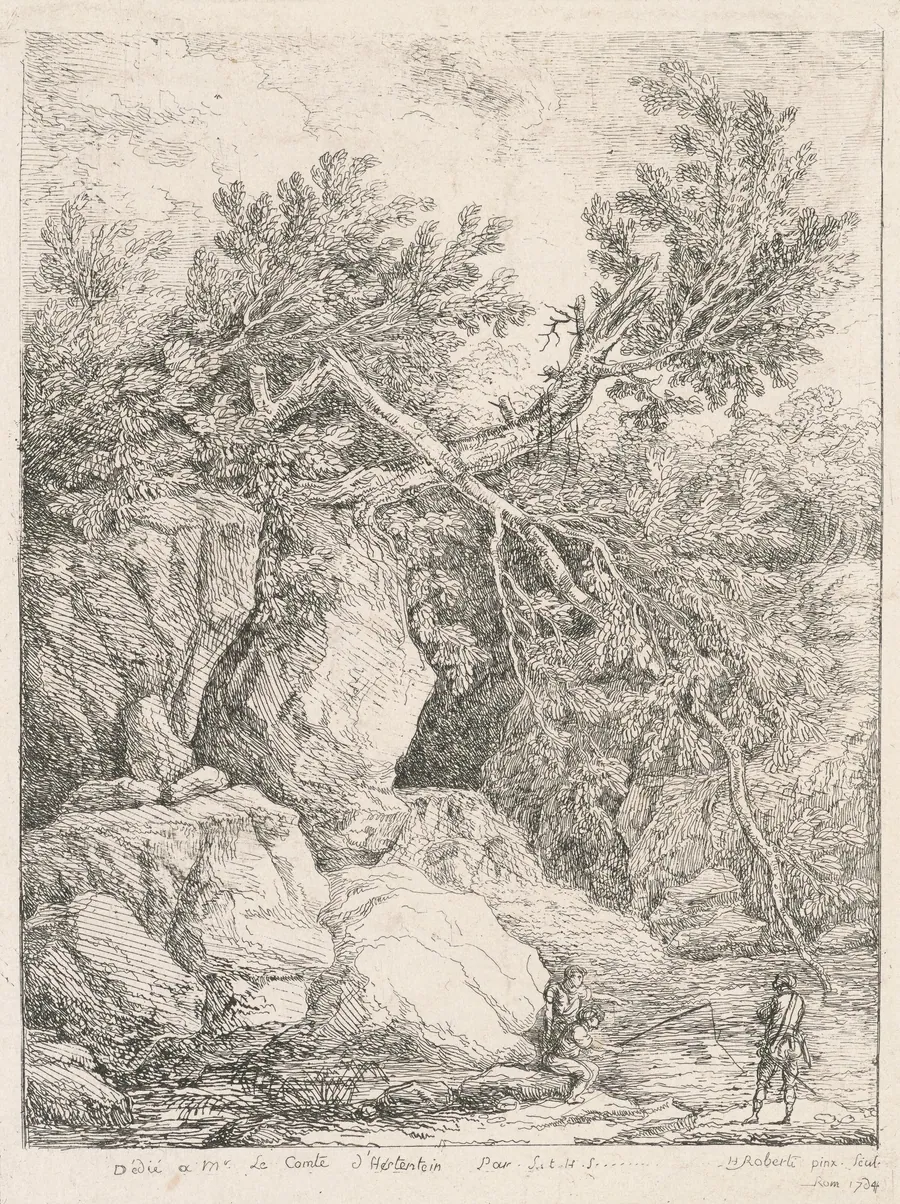 Landscape with a Fallen Tree (Paysage à l'arbre cassé) by Hubert Robert