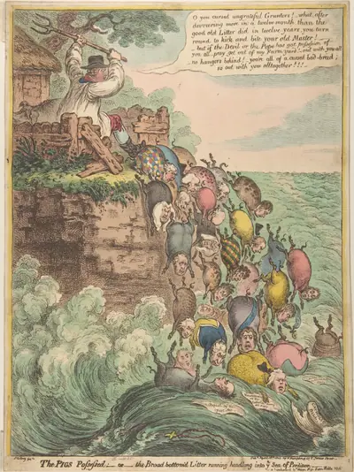The Pigs Possessed:–or–the Broad Bottom'd Litter Running Headlong into Ye Sea of Perdition
