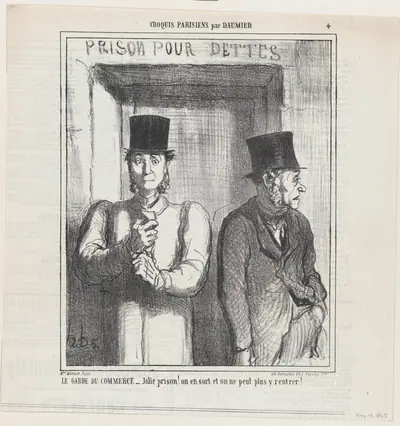 Bailiff at the commercial court, from 'Parisian Sketches,' published in Le Charivari, May 13, 1865