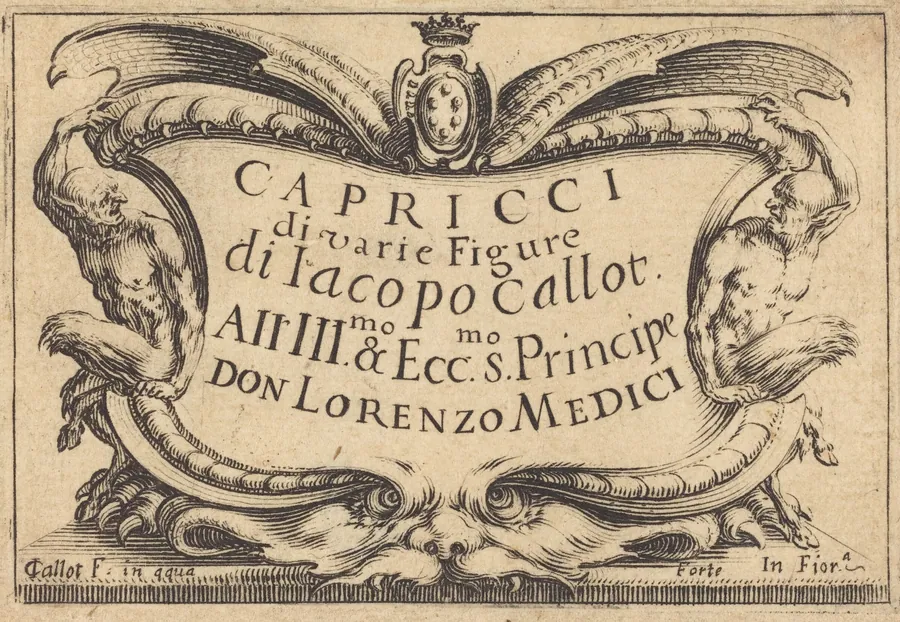 Title Page for "The Capricci" by Jacques Callot
