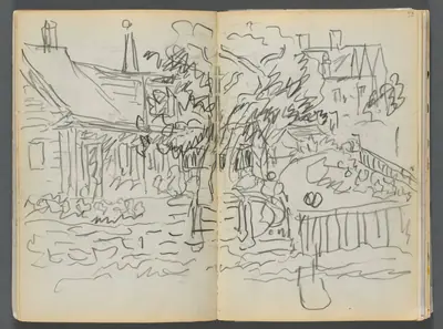 Sketchbook- The Granite Shore Hotel, Rockport, page 052 & 53: Houses and Gardens