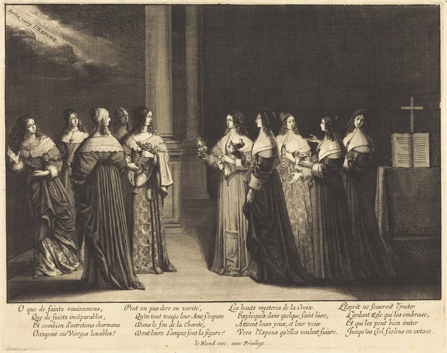 The Wise and Foolish Virgins Together by Abraham Bosse