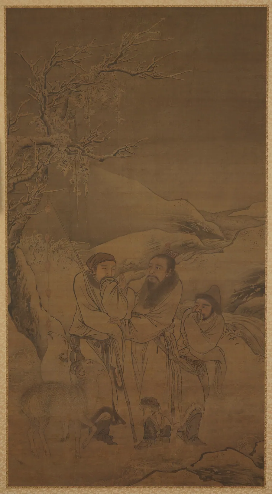 The tearful parting of Su Wu and Li Ling by Formerly attributed to Liu Guandao (active ca. 1270-1300)