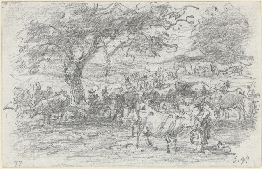 Herdsmen and Cattle by Eugène Boudin