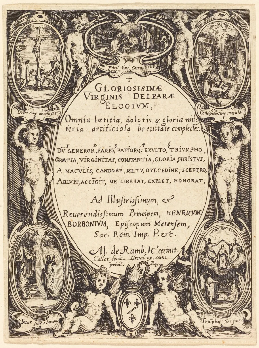 Frontispiece for "Gloriosissimae" by Jacques Callot