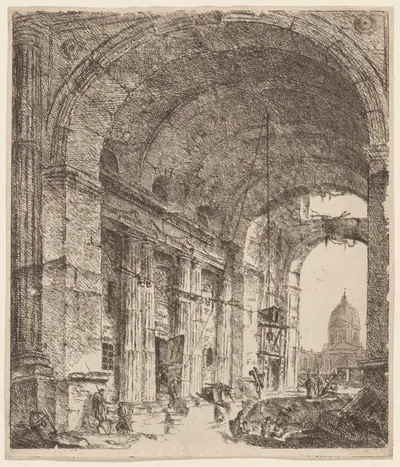 A Ruined Vault with a Vista of Saint Peter’s