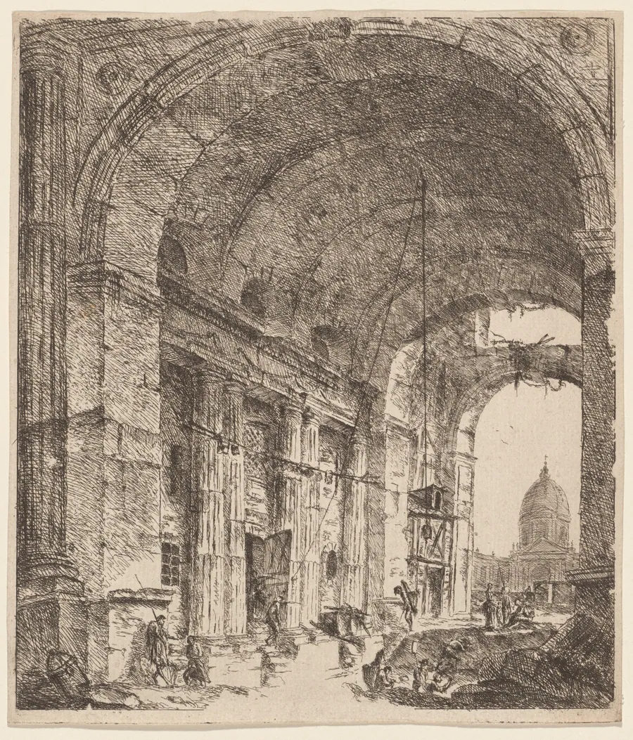 A Ruined Vault with a Vista of Saint Peter’s by Victor Louis