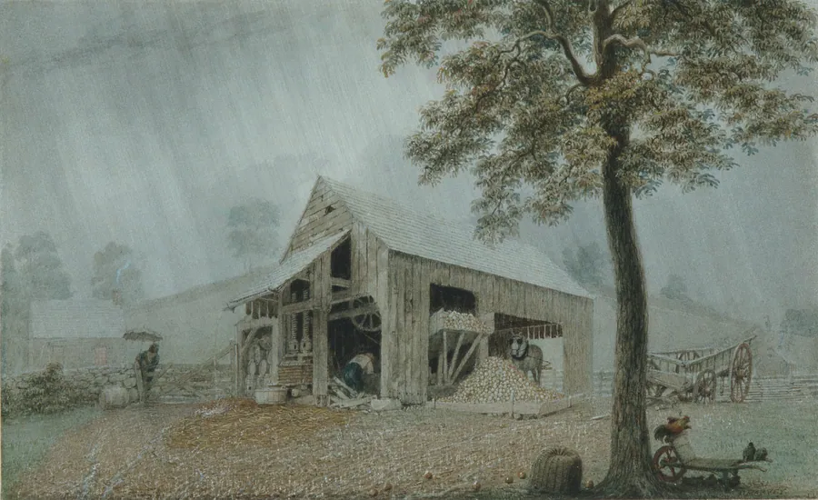 Rainstorm—Cider Mill at Redding, Connecticut by George Harvey