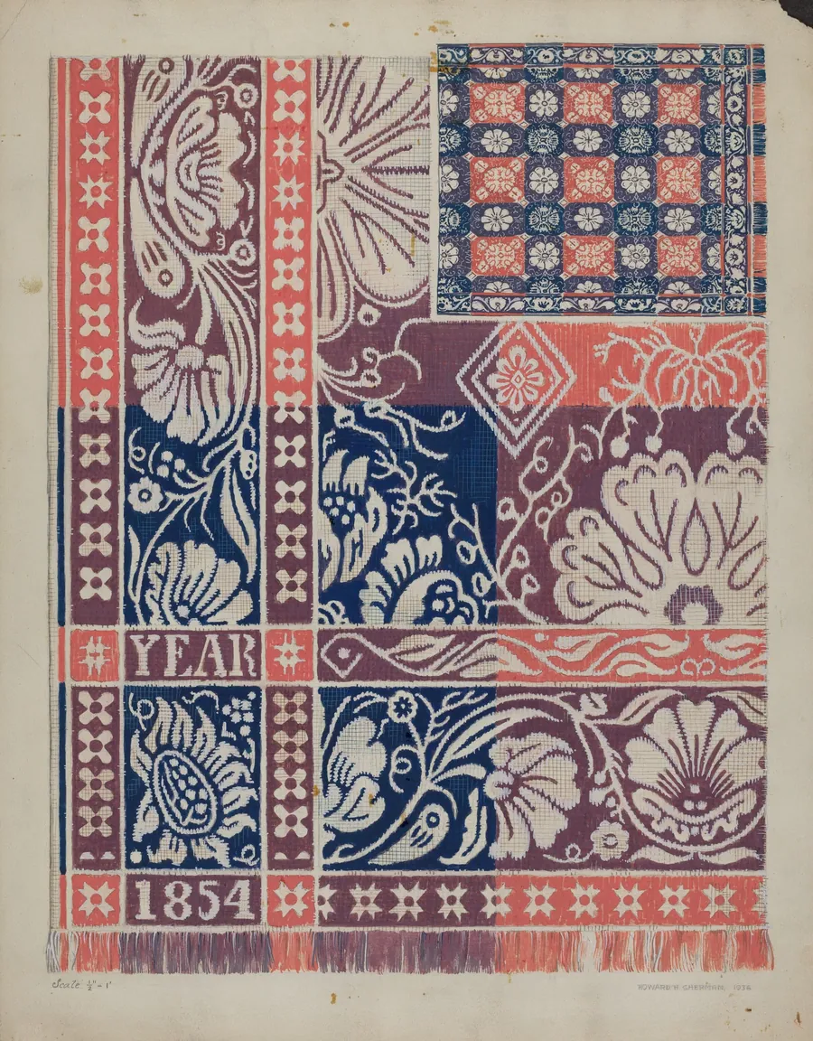 Woven Coverlet by Howard H. Sherman