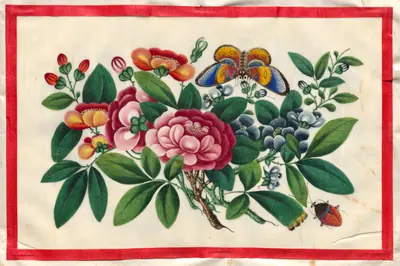 Painting Six from Illustrated Book of Flowers and Butterflies