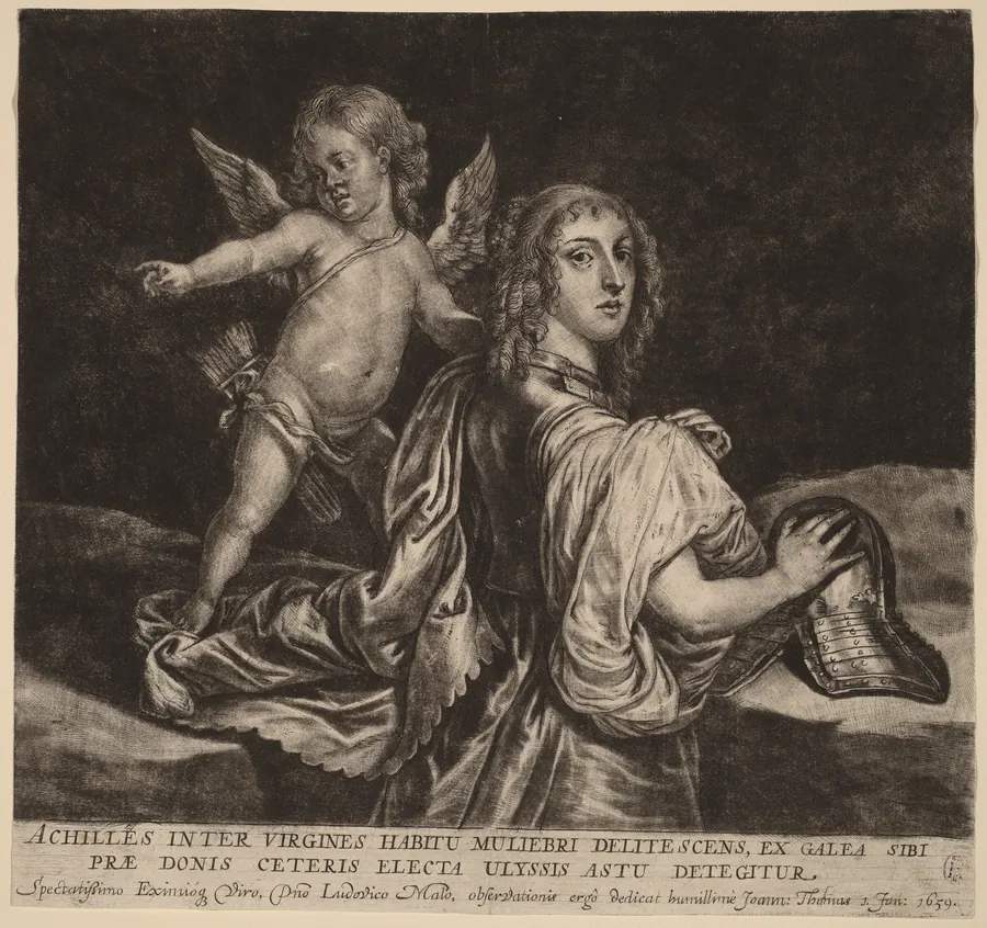 Achilles as Pyrrha with Cupid by Jan Thomas