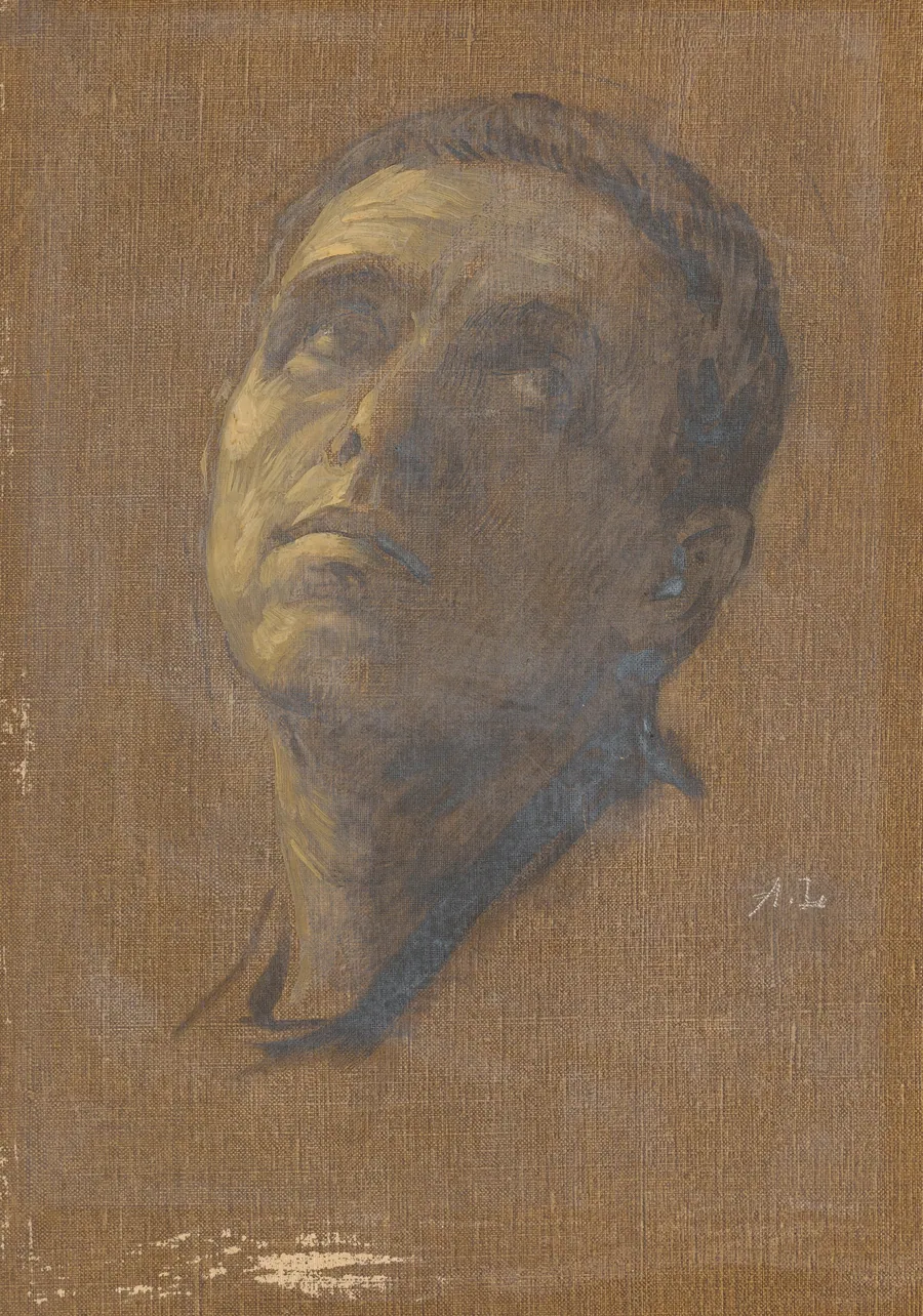 Head of a Man with Upturned Eyes by Alphonse Legros