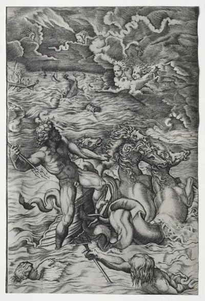 Neptune Calming the Tempest That Aeolus Raised Against Aeneas's Fleet