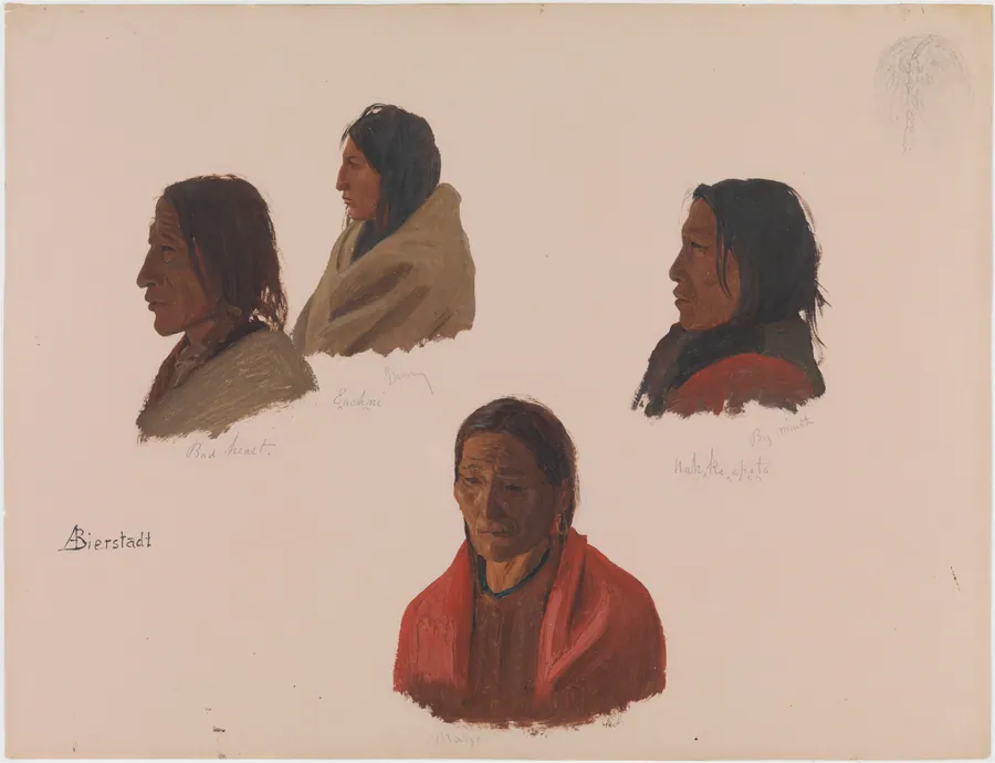 Studies of Native American Leaders Made at Fort Laramie by Albert Bierstadt