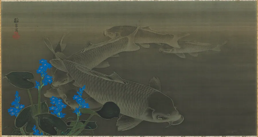 Carp 鯉図 by Kuroda Toko 黒田稲皐 (1785-1846)