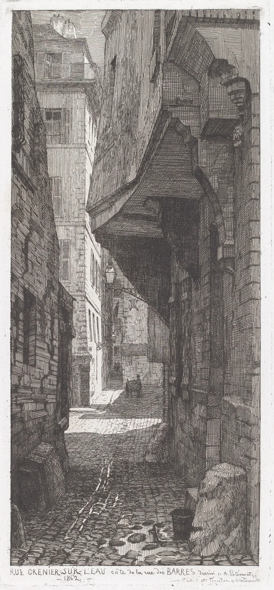 Rue Grenier sur l'eau, côté de la rue des Barres by Adolphe Théodore Jules Martial Potémont
