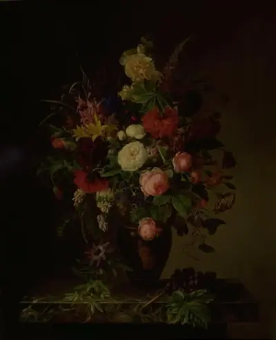 En vase med blomster