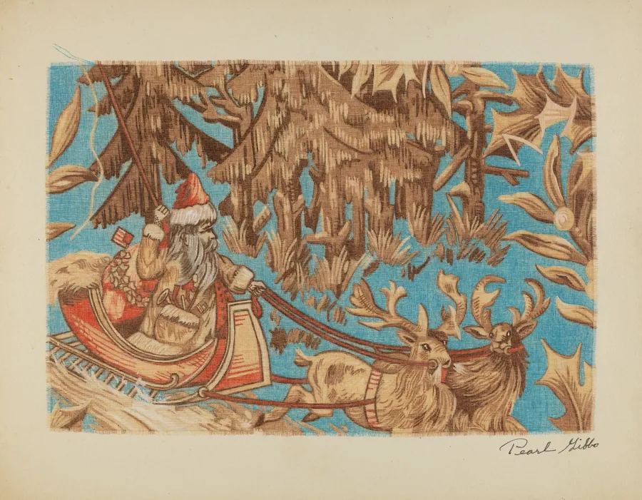 Santa Claus Tapestry by Pearl Gibbo