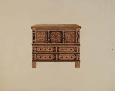 Two Drawer Sunflower Chest - front view