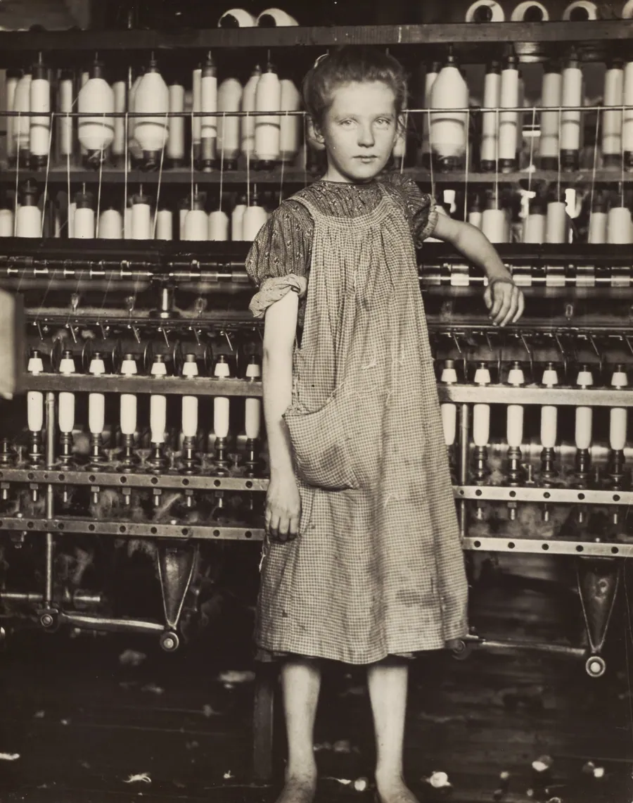 Addie Card, 12 years old. Spinner in cotton mill, North Pownal, Vermont by Lewis Wickes Hine