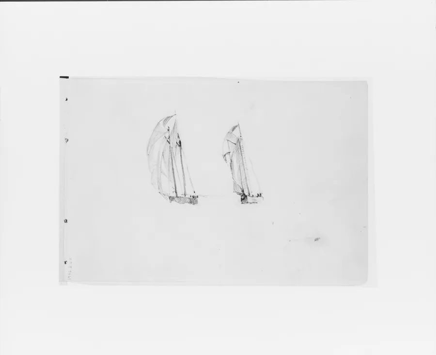 Study of Two Boats under Sail (from Sketchbook X) by William Trost Richards