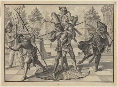 Harlequin and Scaramouche Create a "Fountain"