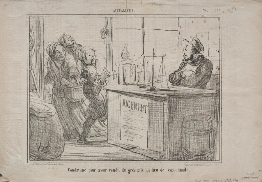 Convicted for having sold crushed sandstone instead of brown sugar by Honoré Daumier