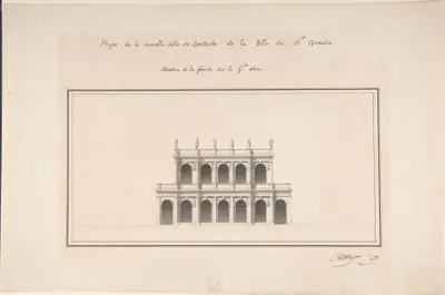 Project for the New Theater at St. Quentin (Aisne) - Elevation