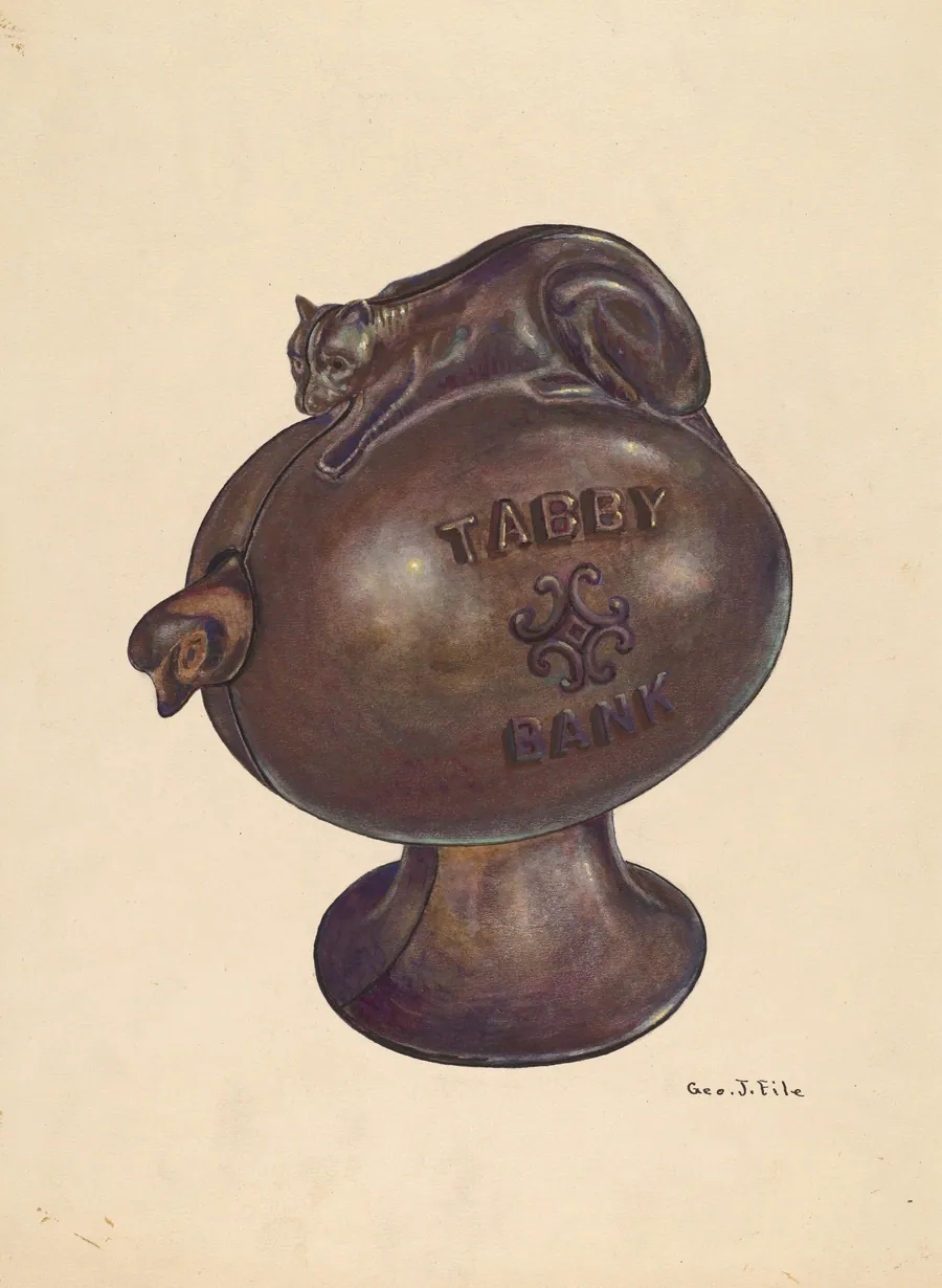 Toy Bank: Tabby Cat by George File