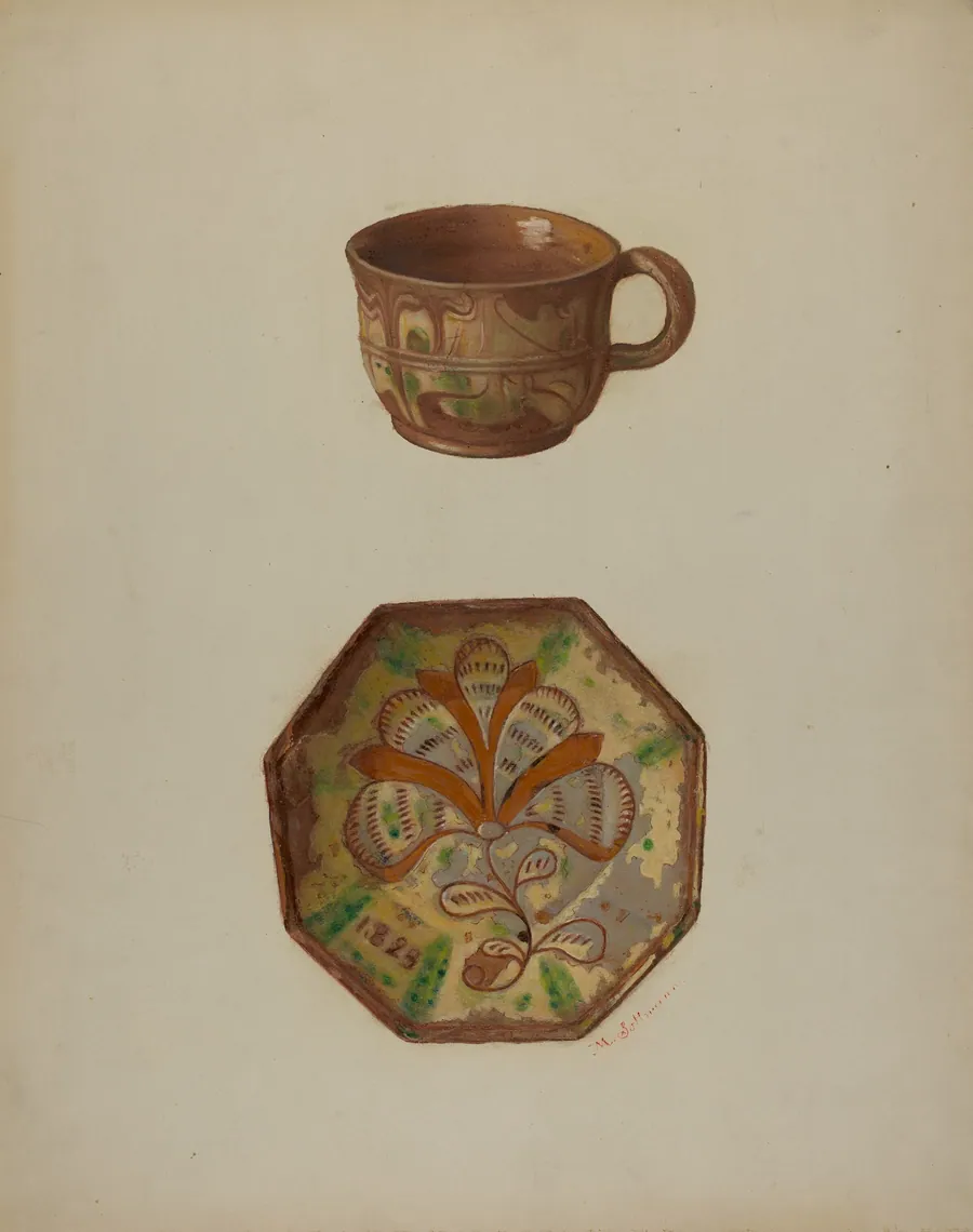 Pa. German Cup and Saucer by Max Soltmann