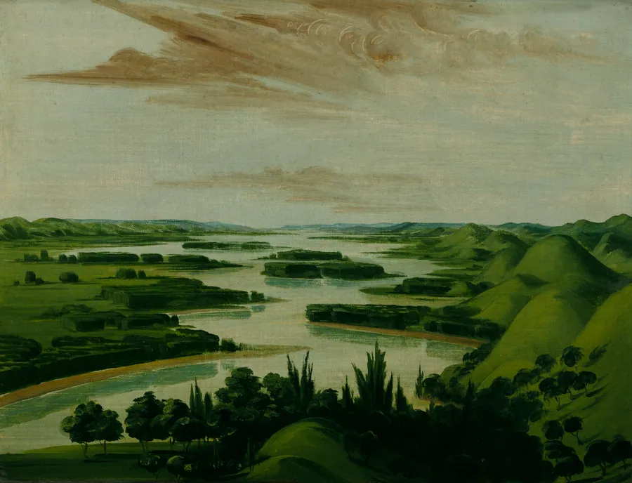 View from Floyd's Grave, 1300 Miles above St. Louis by George Catlin, born Wilkes-Barre, PA 1796-died Jersey City, NJ 1872
