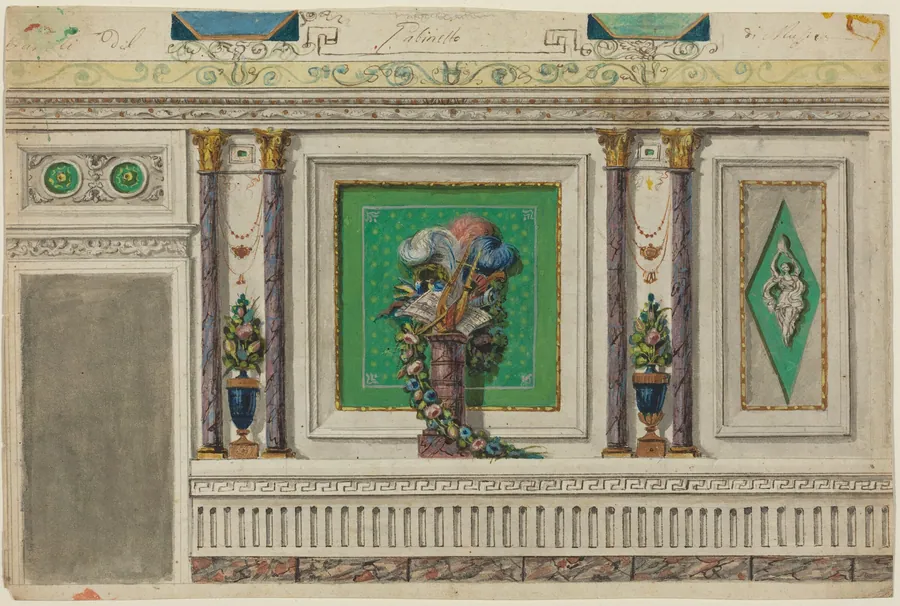 Design for a Wall of a Music Room [recto] by Italian 18th Century