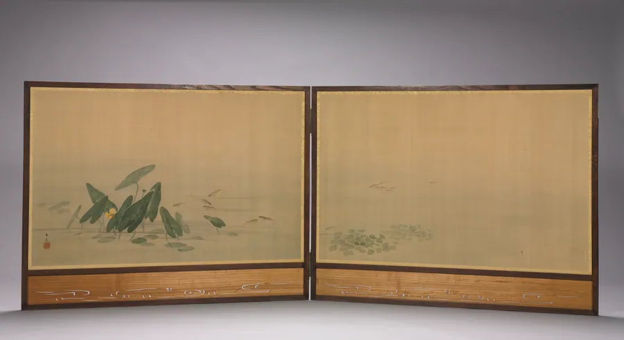 Fish in a Lotus Pond by Ōhara Donshū