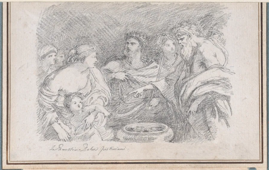 The Infant Moses before Pharaoh, after Giovanni Battista Ruggieri by Jean Robert Ango
