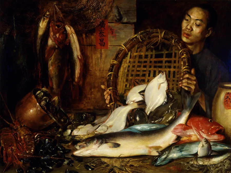 The Chinese Fishmonger by Theodore Wores, born San Francisco, CA 1859-died San Francisco, CA 1939