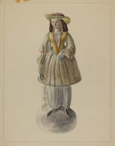 Pa. German Chalkware Bloomer Girl