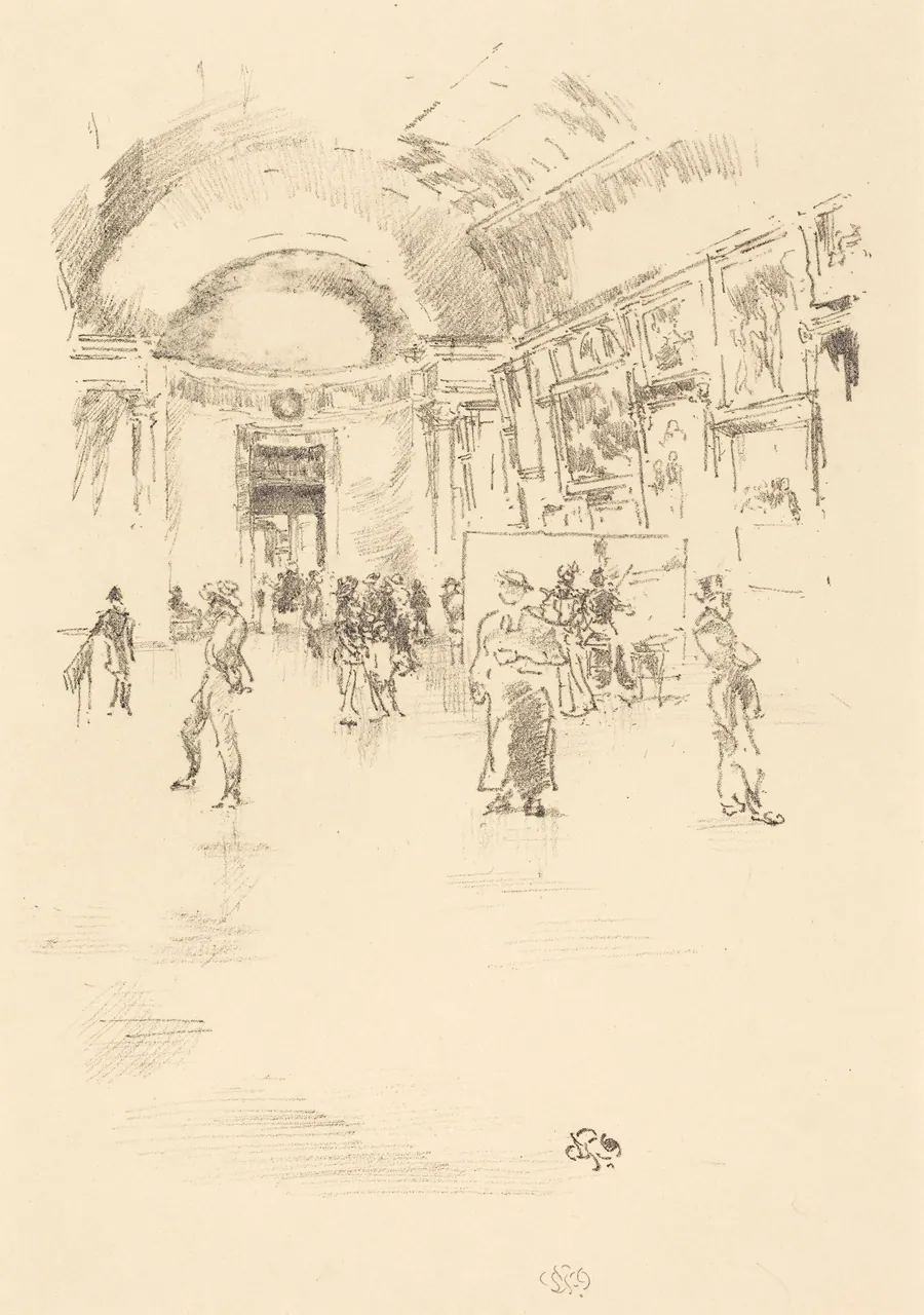 The Long Gallery, Louvre by James McNeill Whistler