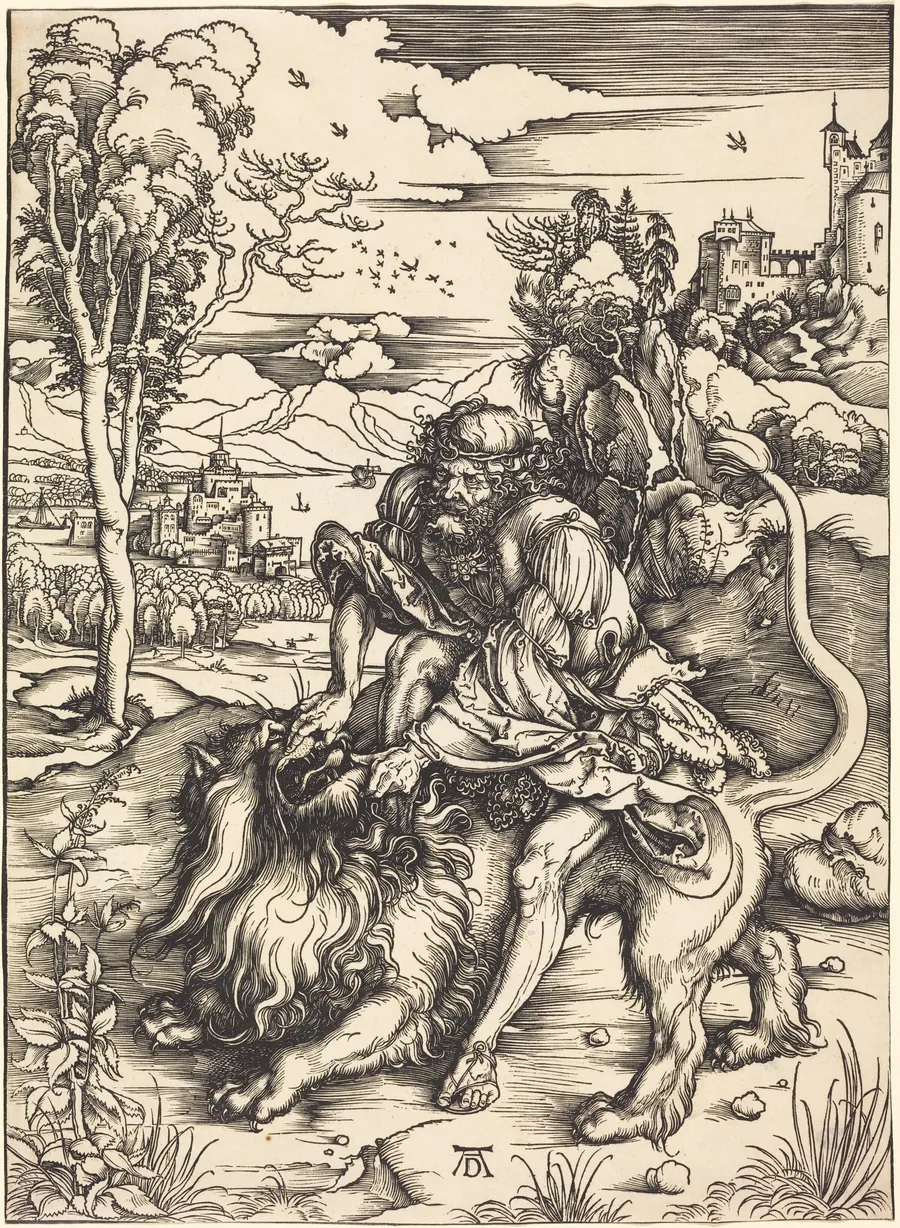 Samson Fighting with the Lion by Albrecht Dürer