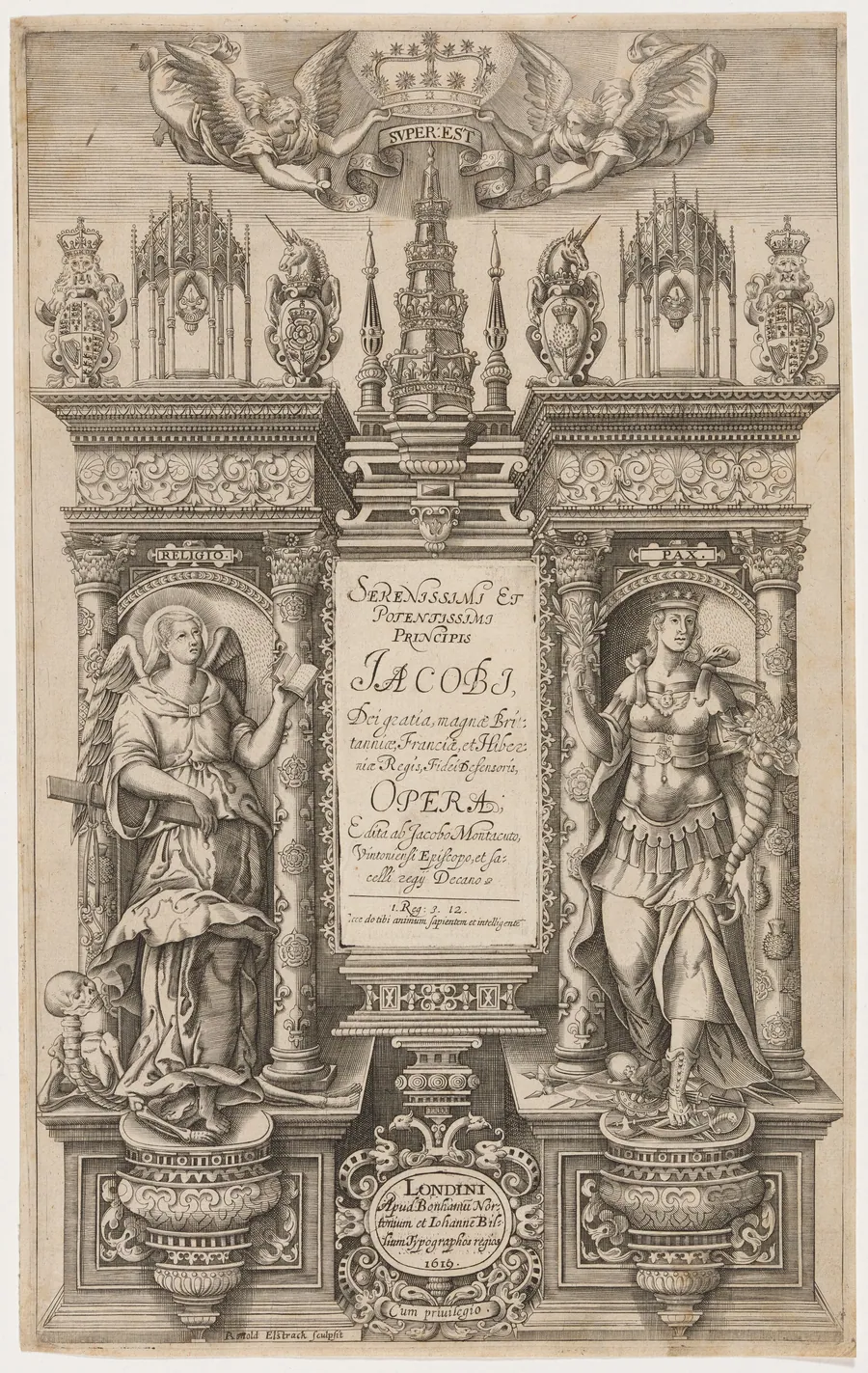 Title Page. James I, an Opera by Renold Elstrack