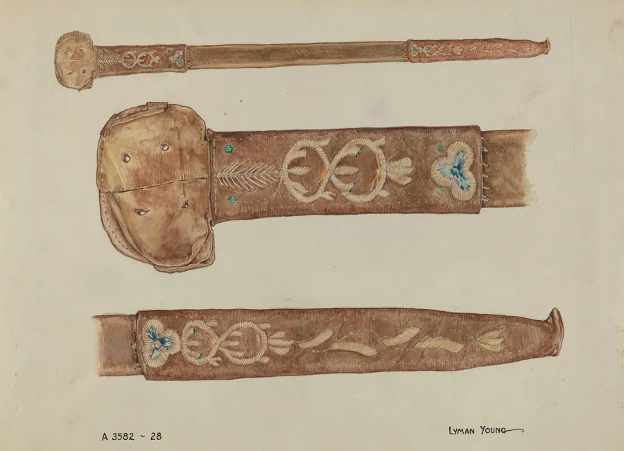Embroidered Leather Scabbard by Lyman Young