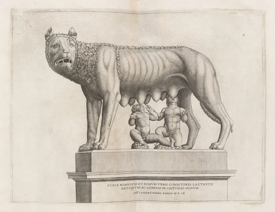 Capitoline Wolf with Romulus and Remus by Italian 16th Century