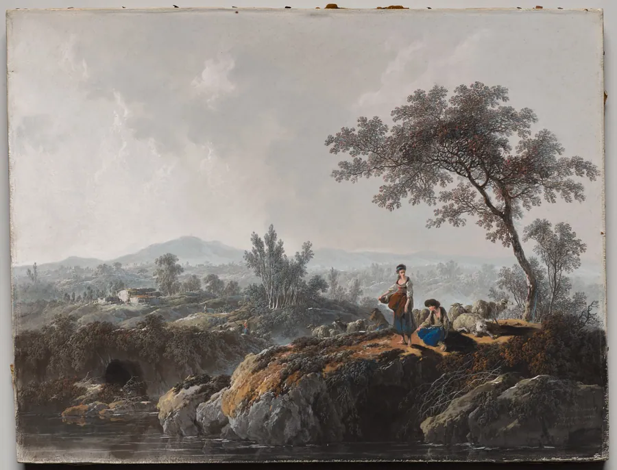 Shepherds in a Landscape by Jean Baptiste Pillement
