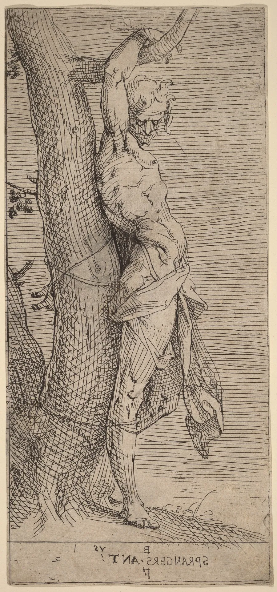 St. Sebastian, Bound to a Tree by Bartholomaeus Spranger
